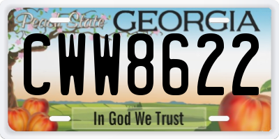 GA license plate CWW8622