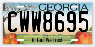 GA license plate CWW8695