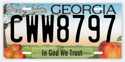 GA license plate CWW8797