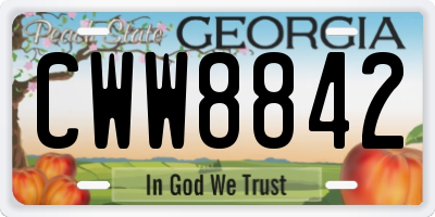 GA license plate CWW8842