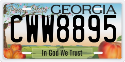 GA license plate CWW8895