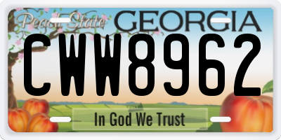 GA license plate CWW8962