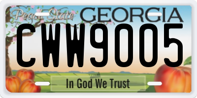 GA license plate CWW9005