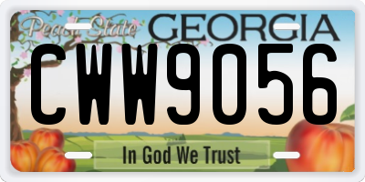 GA license plate CWW9056