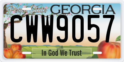 GA license plate CWW9057