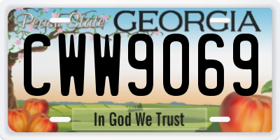 GA license plate CWW9069