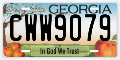 GA license plate CWW9079