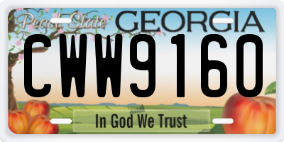 GA license plate CWW9160