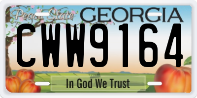 GA license plate CWW9164