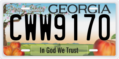 GA license plate CWW9170