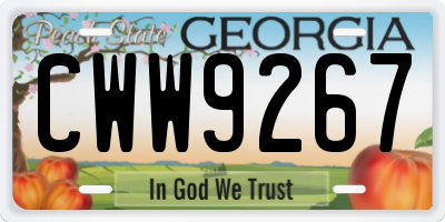 GA license plate CWW9267