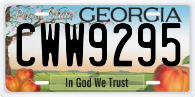 GA license plate CWW9295