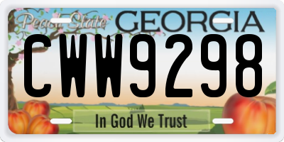 GA license plate CWW9298