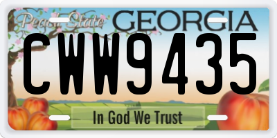 GA license plate CWW9435