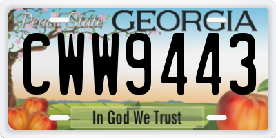 GA license plate CWW9443