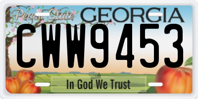 GA license plate CWW9453