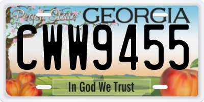 GA license plate CWW9455