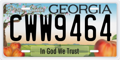 GA license plate CWW9464