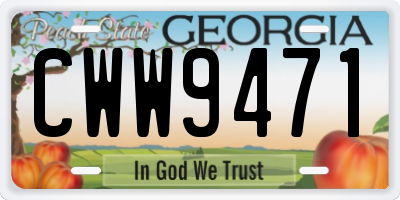 GA license plate CWW9471