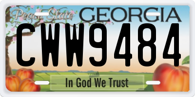 GA license plate CWW9484