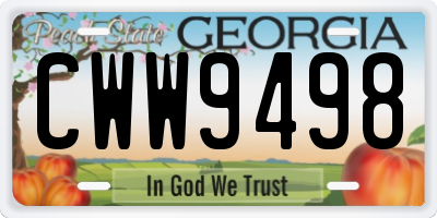 GA license plate CWW9498