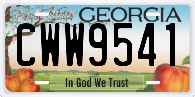 GA license plate CWW9541