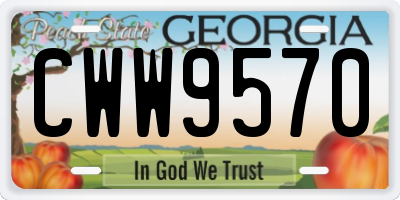 GA license plate CWW9570