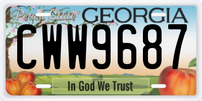 GA license plate CWW9687