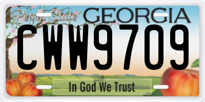 GA license plate CWW9709