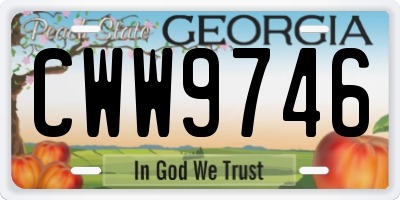 GA license plate CWW9746