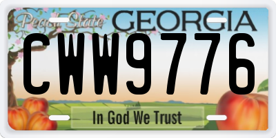 GA license plate CWW9776