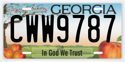 GA license plate CWW9787