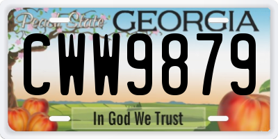GA license plate CWW9879