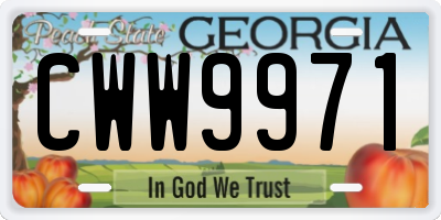 GA license plate CWW9971