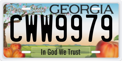 GA license plate CWW9979
