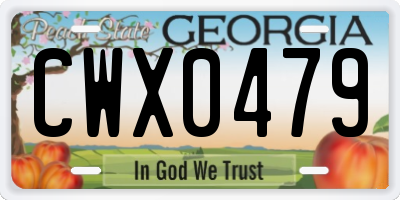 GA license plate CWX0479