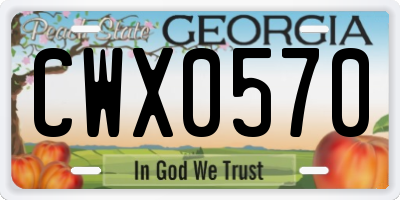 GA license plate CWX0570
