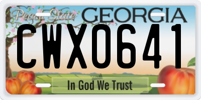 GA license plate CWX0641