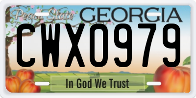GA license plate CWX0979