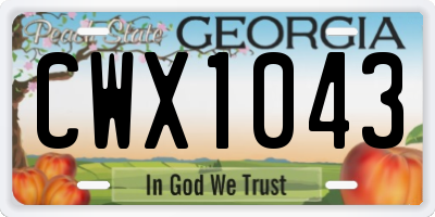 GA license plate CWX1043