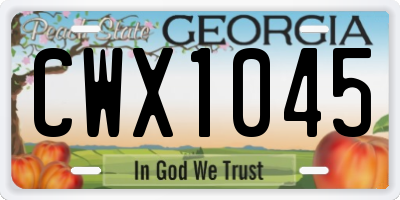 GA license plate CWX1045