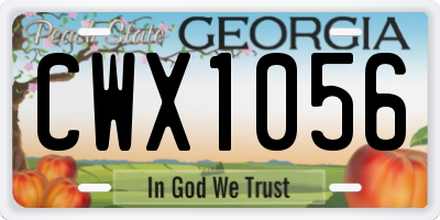 GA license plate CWX1056