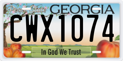 GA license plate CWX1074