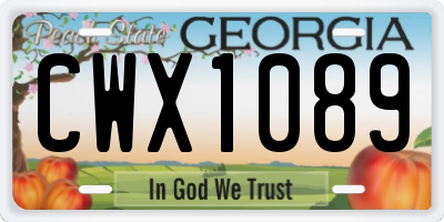 GA license plate CWX1089