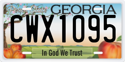 GA license plate CWX1095