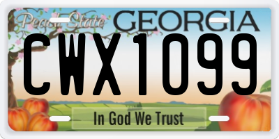 GA license plate CWX1099