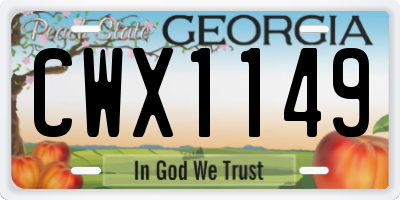 GA license plate CWX1149