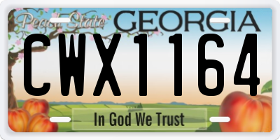 GA license plate CWX1164