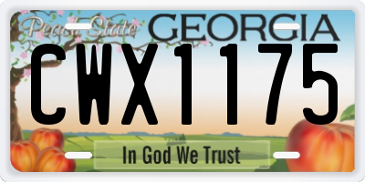 GA license plate CWX1175
