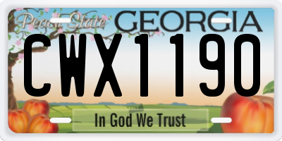 GA license plate CWX1190